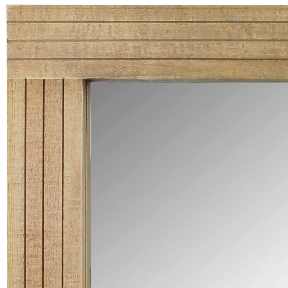 Rustic Brown Rectangular Natural Wood Wall Mirror
