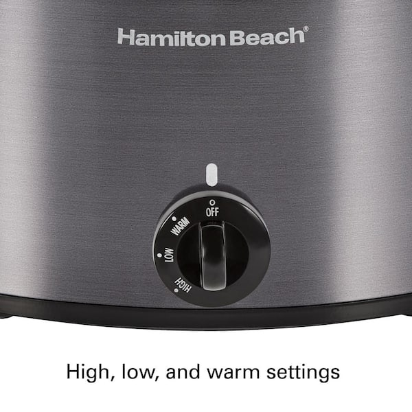 Hamilton Beach 10 qt. Black Slow Cooker with Folding Handles