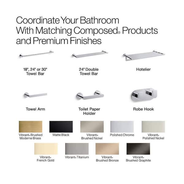 KOHLER Composed Double Robe Hook in Polished Chrome K-73146-CP