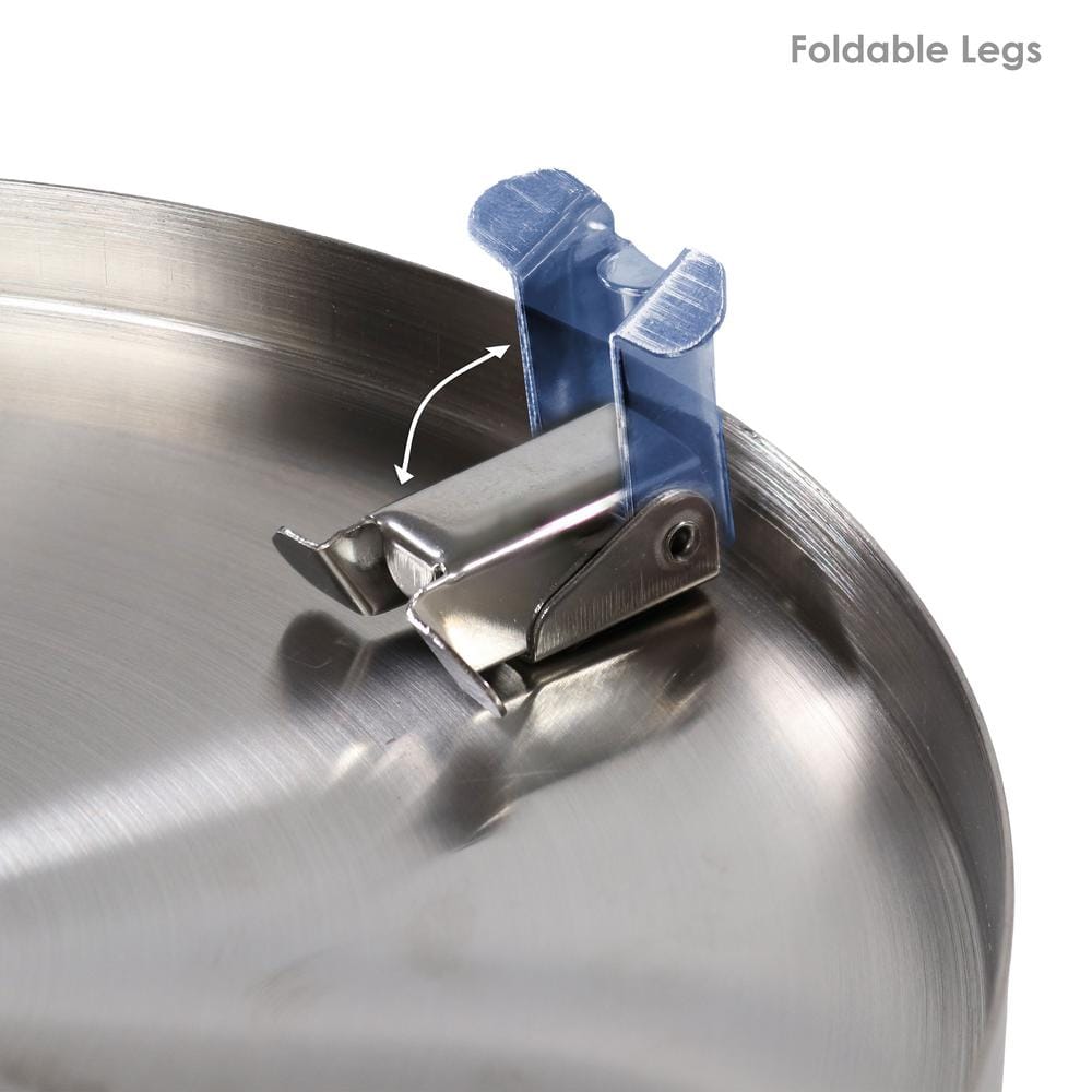 Blue Stainless Steel Tabletop Smokeless Fire Pit with Foldable Legs