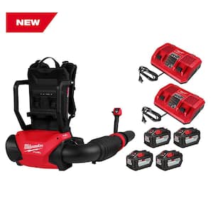 M18 FUEL 155 MPH 650 CFM 18V Brushless Cordless Dual Battery Backpack Blower Kit w/(4) 12.0 Ah Batteries, (2) Chargers