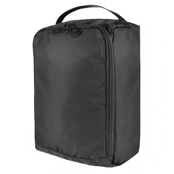 Waterproof Shoe Bag with Full Opening and SBS Zipper, Portable Foldable Travel Luggage Organizer with Handle, Gray