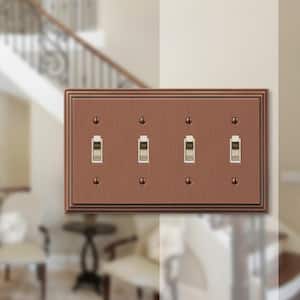 Tiered 4 Gang Toggle Metal Wall Plate - Antique Copper