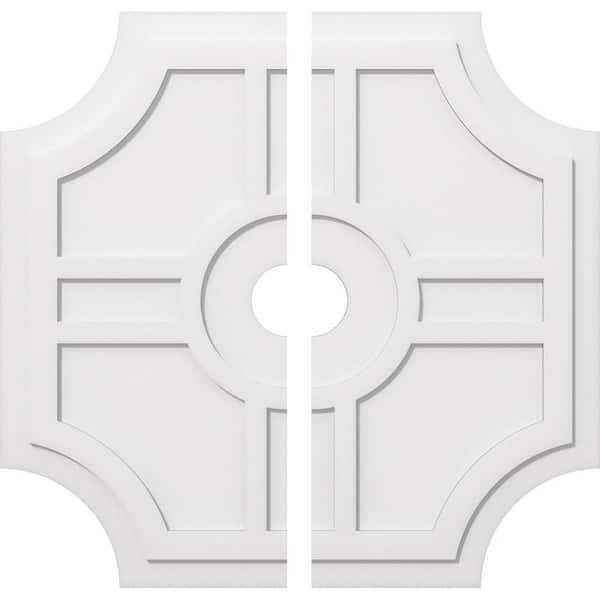 1 in. P X 13-1/4 in. C X 40 in. OD X 5 in. ID Haus Architectural Grade PVC Contemporary Ceiling Medallion, Two Piece