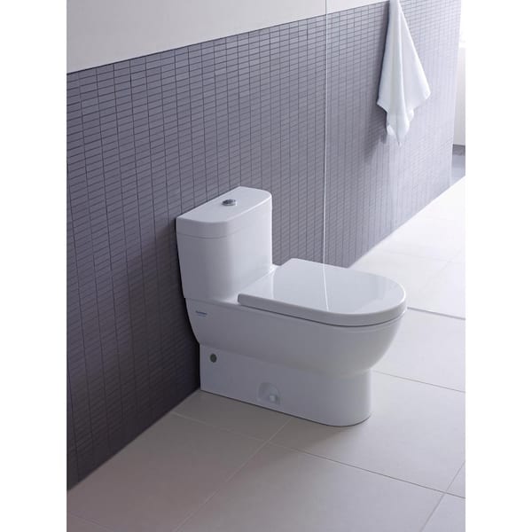 Duravit Darling New 1-Piece 1.28 GPF Flush Elongated Toilet in White, Seat Included 2123010005 - Home Depot