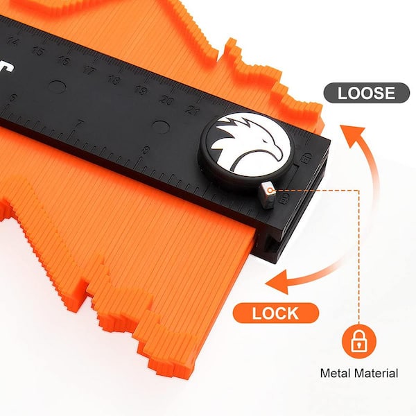 Saker 10 in. Contour Gauge Profile Tool Adjustable Lock Precisely Copy Irregular Shape Duplicator Connection Package GJ16398 X12217