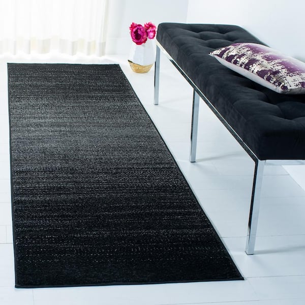 Adirondack 3 ft. x 14 ft. Black/Gray Gradient Transitional Runner Rug