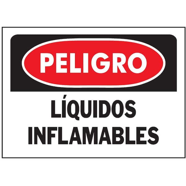 Everbilt 10 in. x 14 in. Plastic Peligro Liquidos Inflamable Sign