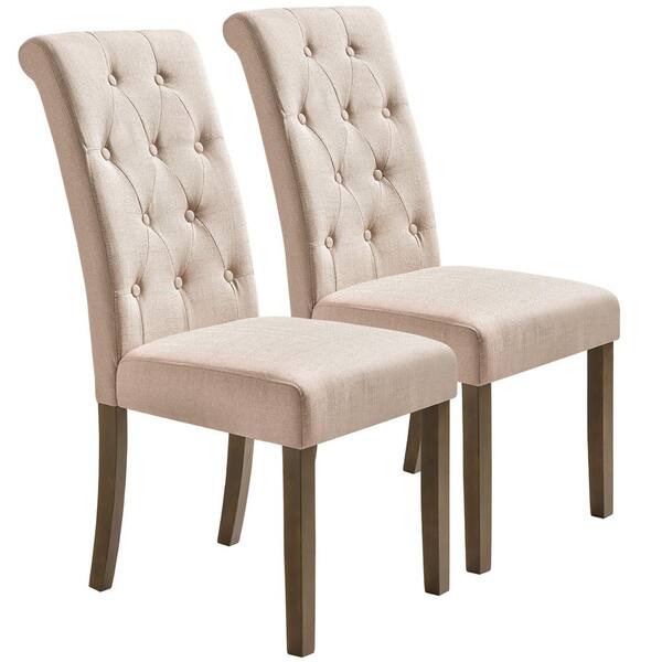 romero cream linen parsons dining chair