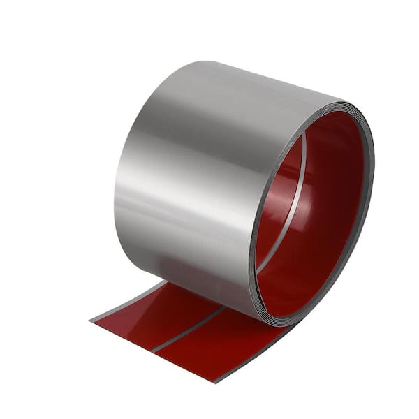 117.6 in. W x 3.9 in. D x 0.1 in. H in Brushed Nickel Toe Kick, Peel and Stick Baseboard for Kitchen Cabinets Cupboard