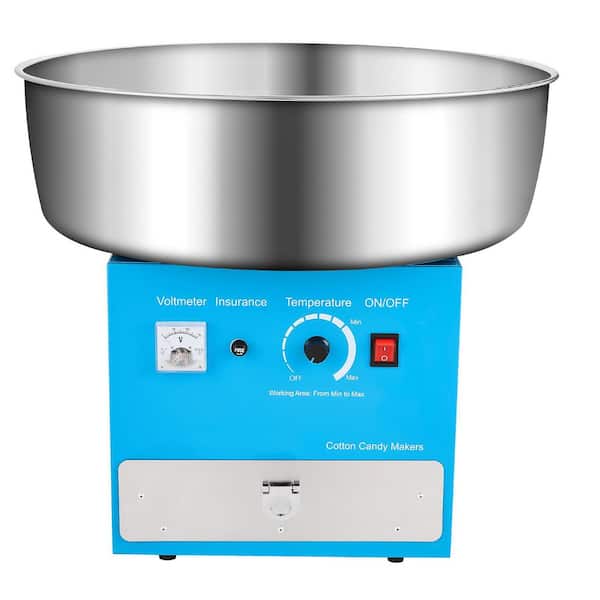 Electric Cotton Candy Machine 1000-Watt Commercial Candy Floss Maker with 20.5 in. Stainless Steel Bowl Sugar Scoop Blue
