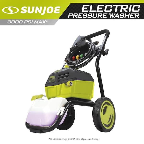 Sun Joe 3000 PSI Max 1.3 GPM 14.5 Amp High Performance Brushless Induction Motor Electric Pressure Washer