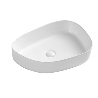 Modern Ceramic Vessel Sink Vanity Bowl Small Oval White OPEN BOX Modern Ceramic Vessel Sink Vanity Bowl Small Oval White OPEN BOX