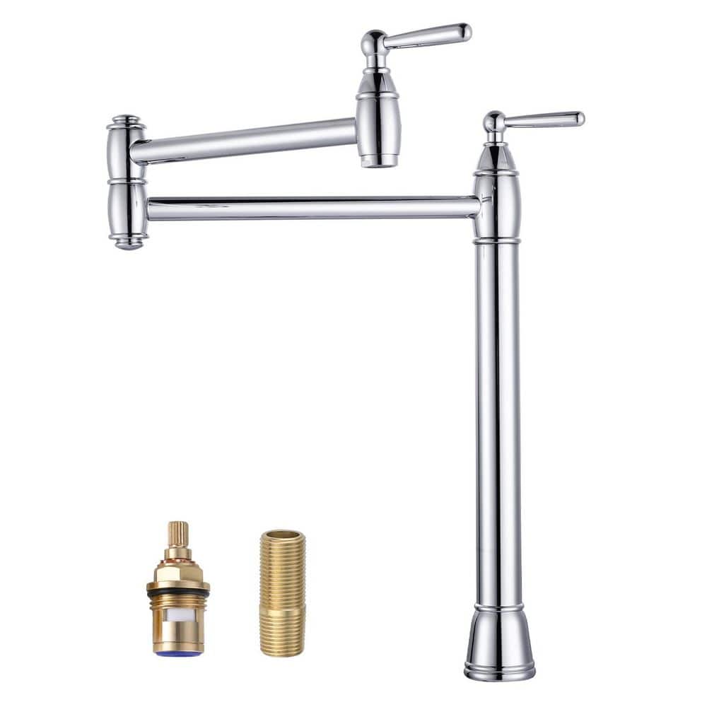 Deck Mounted Pot Filler with Double Handle in Polished Chrome price history on PriceWatchPro