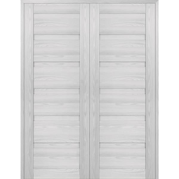 Belldinni Louver 72 in. x 95.25 in. Both Active Ribeira Ash Wood Composite Double Prehung Interior Door