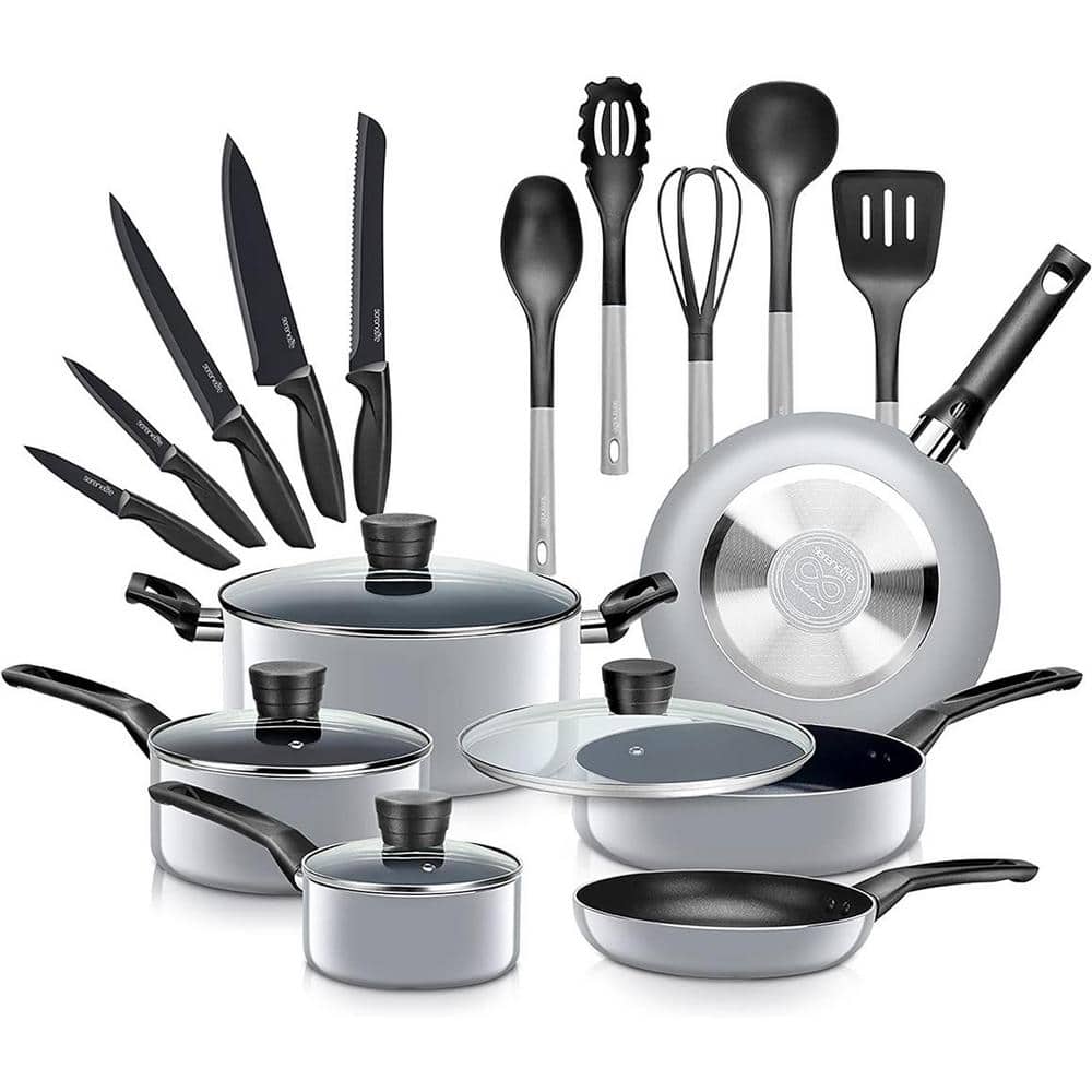  Gibson Home Back to Basics Nonstick Aluminum Cookware Set,  59-Piece, Black: Cookware Sets: Home & Kitchen