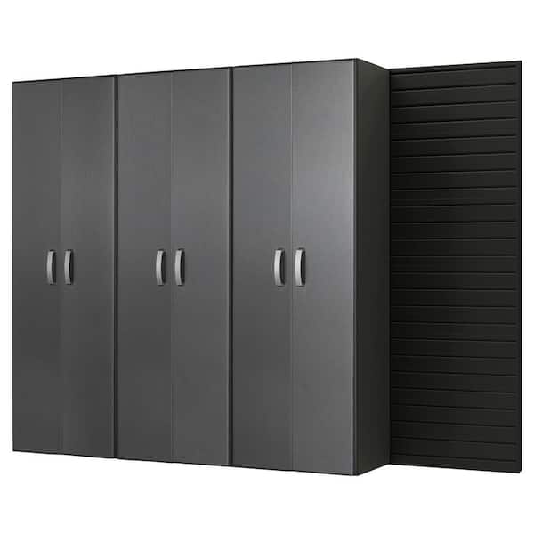 Flow Wall 3-Piece Composite Wall Mounted Garage Storage System in Black/Graphite Carbon Fiber (96 in. W x 72 in. H x 17 in. D)