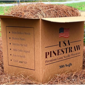 Box of 300 Sq.ft. Long Needle Pine Straw Mulch