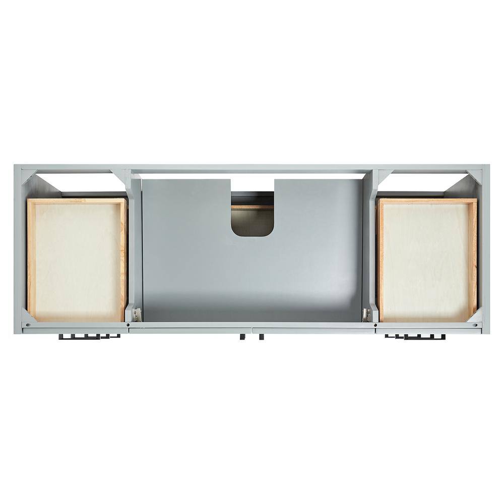 Gray Solid Wood Single Sink Bathroom Vanity with Carrara Quartz Top
