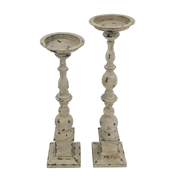 A & B Home Hamilton Weathered Candle Holder - Set of 2