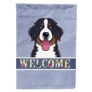 28 in. x 40 in. Polyester Bernese Mountain Dog Welcome Flag Canvas House Size 2-Sided Heavyweight