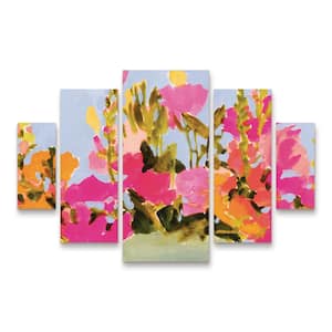 Victoria Barnes Saturated Spring Blooms I 5-Piece Panel Unframed Photography Wall Art 40 in. x 58 in