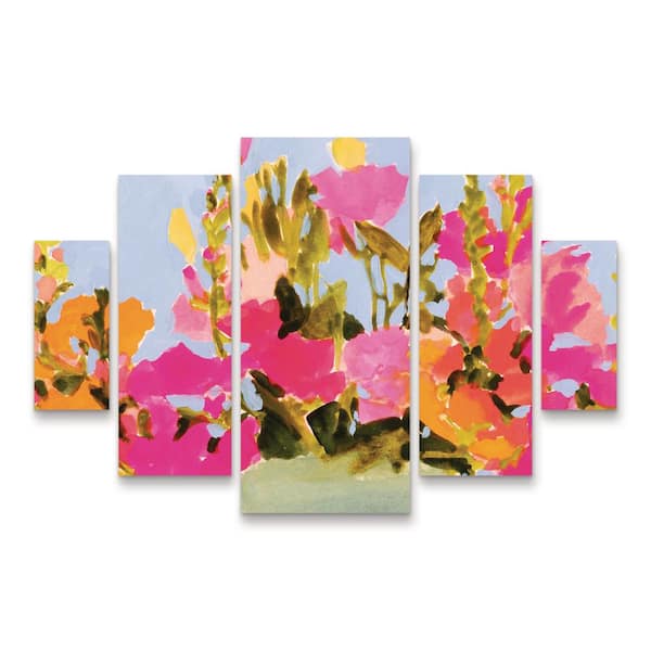 Trademark Fine Art Victoria Barnes Saturated Spring Blooms I 5-Piece Panel Set Unframed Photography Wall Art 34 in. x 44 in