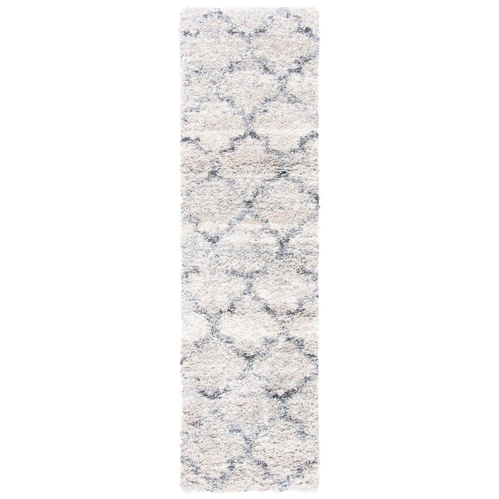 Fontana Shag 2 ft. x 8 ft. Gray/Ivory Distressed Trellis Runner Rug price history on PriceWatchPro
