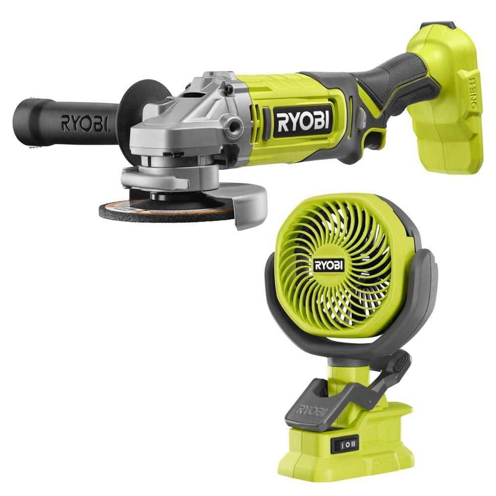 ONE+ 18V Cordless 4-1/2 in. Angle Grinder with ONE+ 18V Cordless 4 in. Clamp Fan (Tools Only) price history on PriceWatchPro