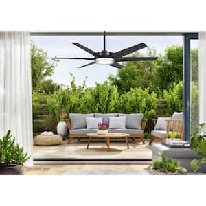 Deco 65 in. CCT Integrated LED Indoor/Outdoor Black Ceiling Fan with Remote Control
