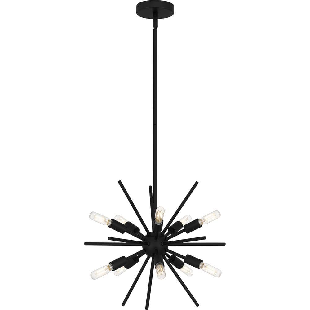 10-Light Matte Black Sputnik Pendant Light