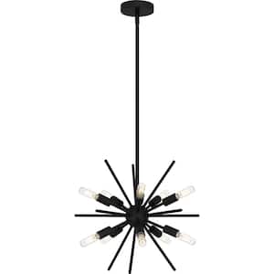 10-Light Matte Black Sputnik Pendant Light