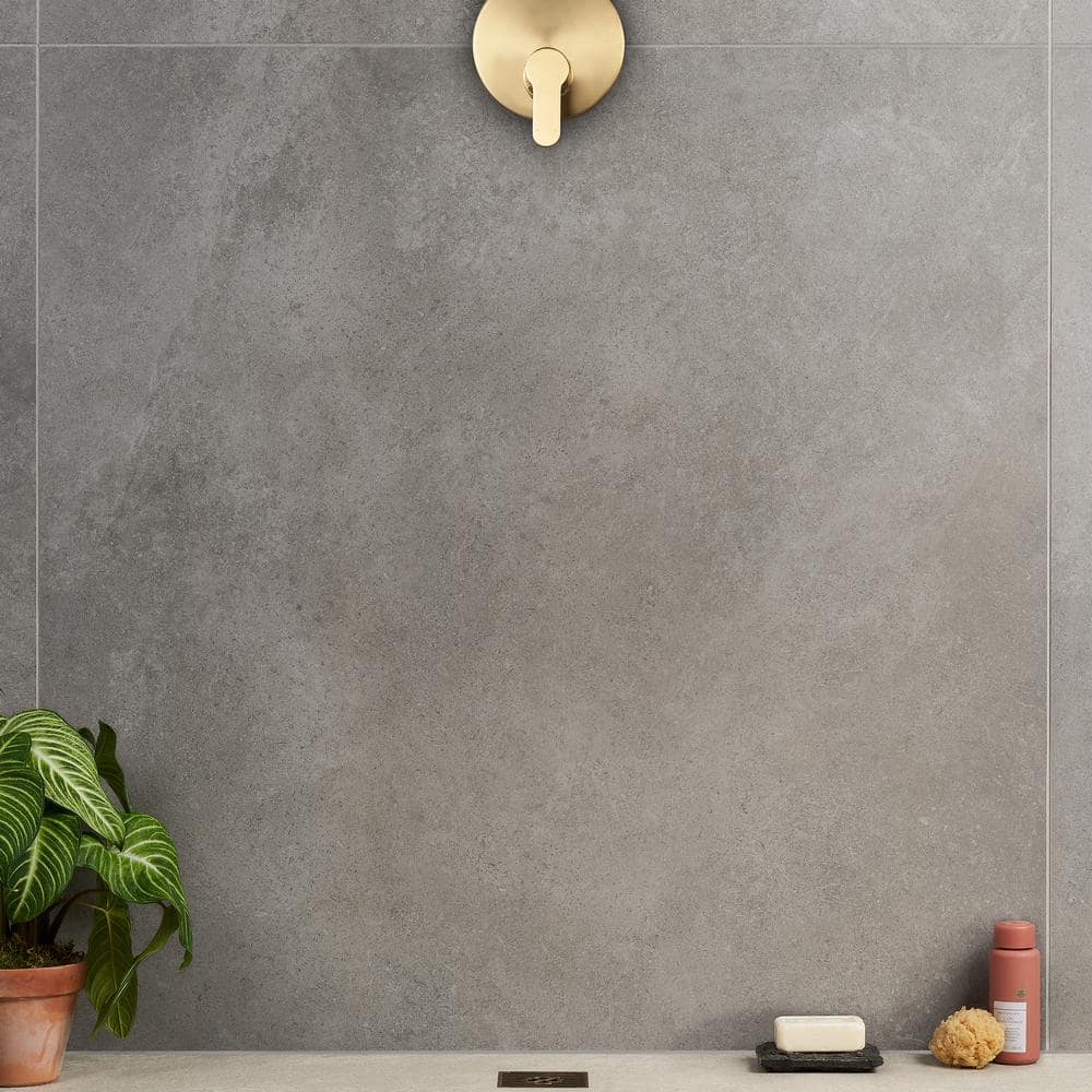Iris Large Format Matte Gray Porcelain Tile 48x48