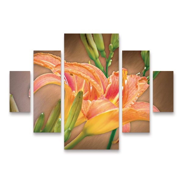 Trademark Fine Art Leslie Montgomery A Gift From the Orient 5-Piece Panel Set Unframed Photography Wall Art 34 in. x 44 in.