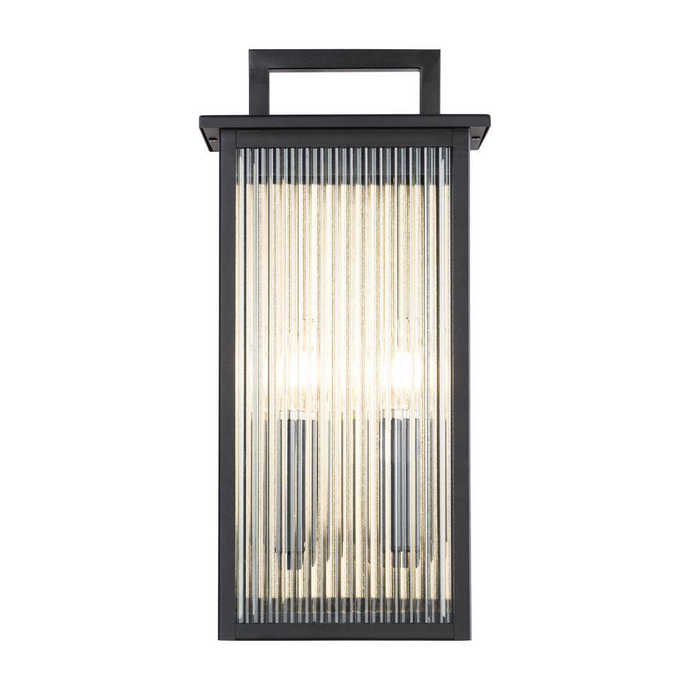 Montpelier 2-Light Black Hardwired 18 in. H Outdoor Sconce Dusk to Dawn Wall Lantern Sconce price history on PriceWatchPro