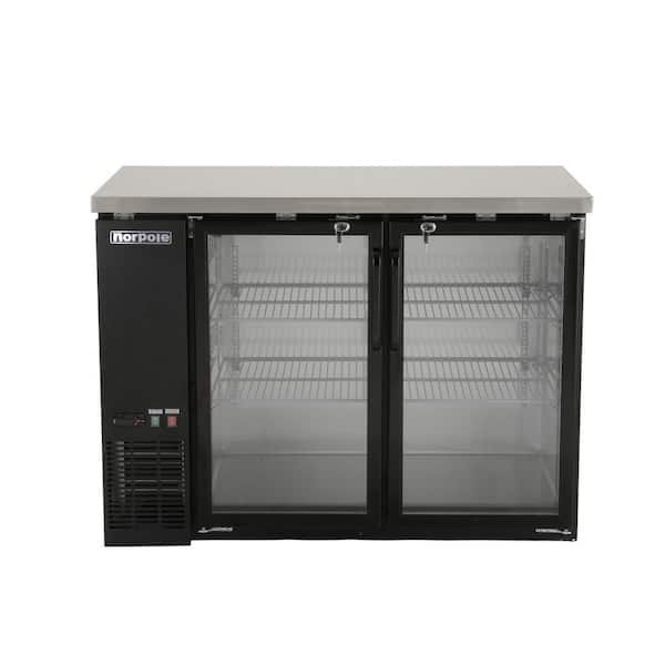Norpole 12 cu. ft. 2-Door Under Bar Commercial Specialty Refrigerator in Black