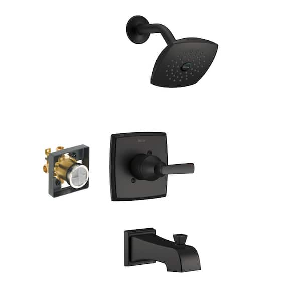 Ashlyn Single Handle 1-Spray Tub and Shower Faucet 1.75 GPM in Matte Black Valve Included