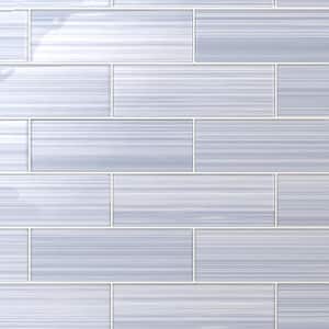 Hand Painted Rectangular 4 in. x 12 in. Coastline 20 Glass tile (10 sq. ft./per Case)