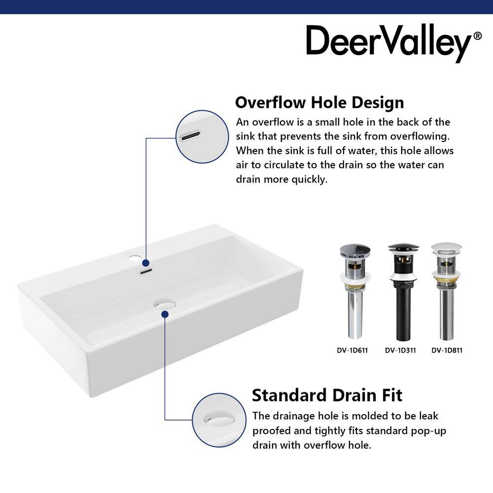 30" White Ceramic Console Sink with Black Stainless Steel Legs