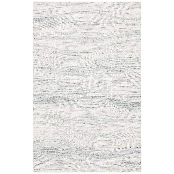SAFAVIEH Metro Dark Gray/Ivory 5 ft. x 8 ft. Abstract Waves Area Rug