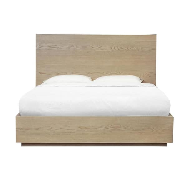 Benjara Aziel Brown Wood Frame Queen Size Platform Bed with