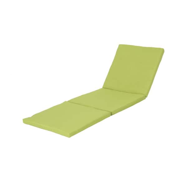 76.75 in. x 25.5 in. Outdoor Patio Chaise Lounge Cushion in Green (Set of 1)