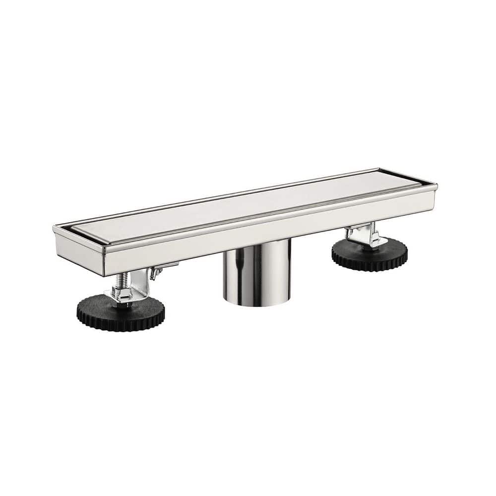 12 in. Linear Shower Drain, Included Hair Strainer and Leveling ft. in Brushed Nickel price history on PriceWatchPro