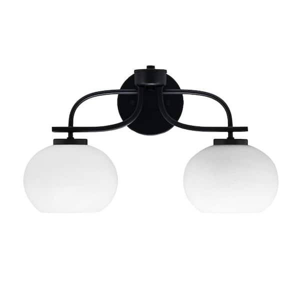 Unbranded Olympia 19 in. 2-Light Matte Black Vanity Light