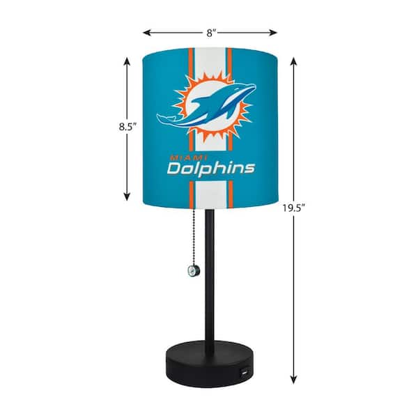 Miami Dolphins 21 Glass Table Lamp