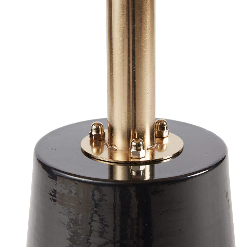 Sophia Black and Gold Round Metal Accent Table