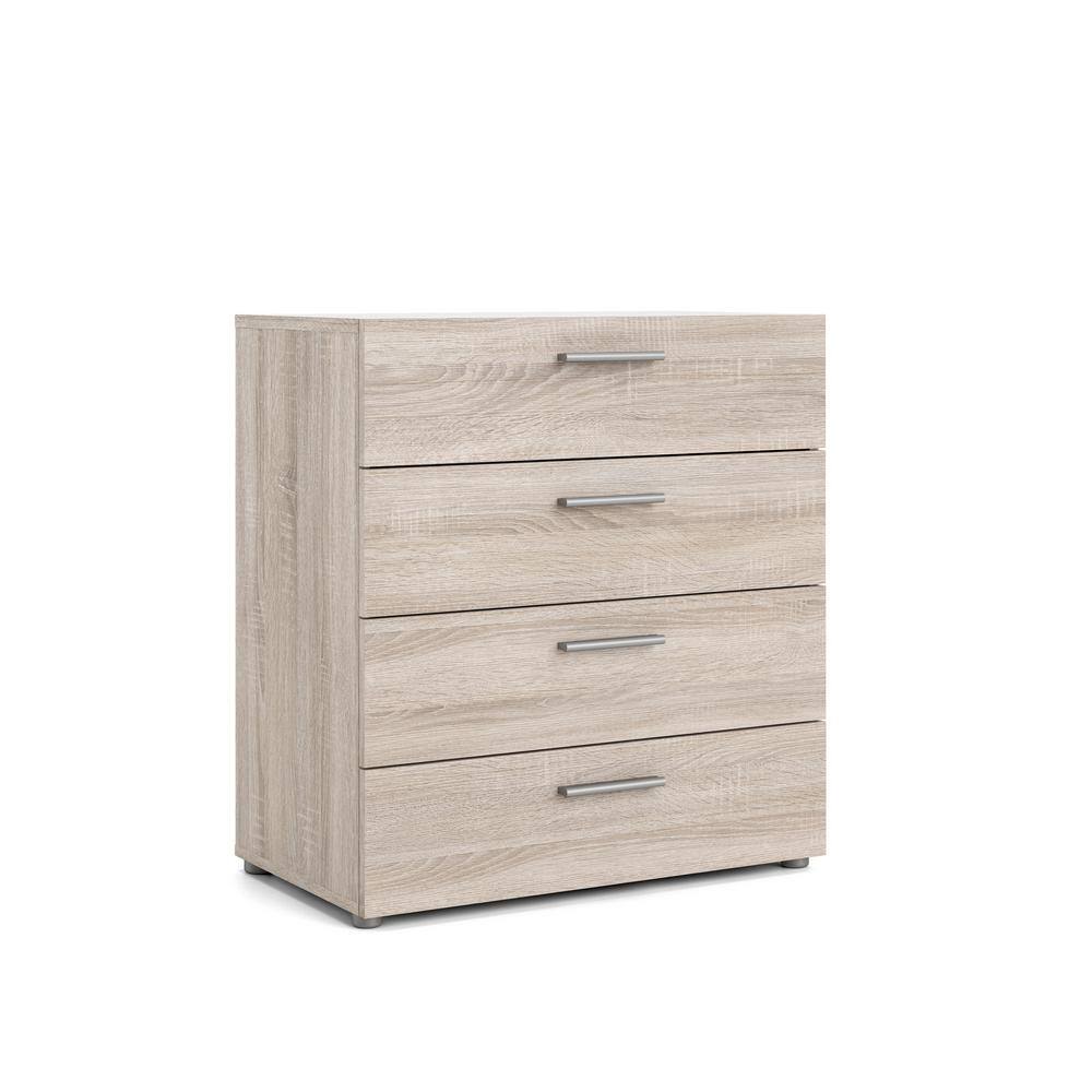 Truffle Oak 4-Drawer Chest with Sleek Contemporary Design
