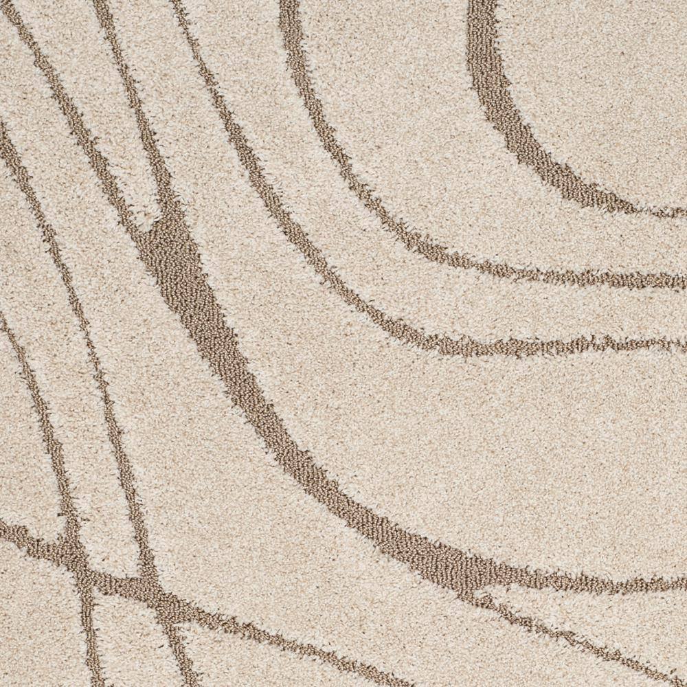 Cozy Haven Cream & Beige Solid Shag Rug, 4' x 6'