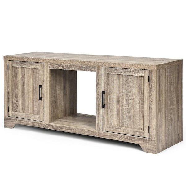FORCLOVER 58 in. Wood TV Stand Fits TV's up to 65 in. With Cabinets and Adjustable Shelves