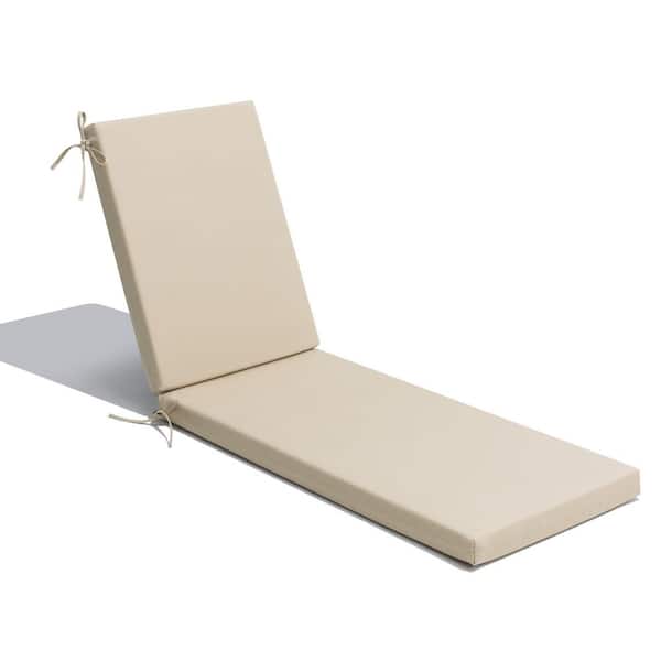 Pellebant 20.9 in. x 71.8 in. Sunbrella Outdoor Chaise Lounge Cushion in Canvas Antique Beige